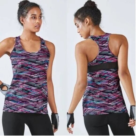 Fabletics Tops - Fabletics Abstract Mesh Back‎ Athletic Tank Top Womens Size Small